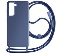 Avizar Coque à cordon pour Samsung Galaxy S21 FE – Semi-rigide, lanière 80 cm, Bleu nuit
