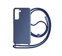 Avizar Coque à cordon pour Samsung Galaxy S21 FE – Semi-rigide, lanière 80 cm, Bleu nuit