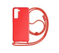 Coque Cordon pour Samsung Galaxy S21 FE Semi-Rigide Lanière 80cm Rouge