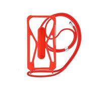 Coque Cordon pour Smartphone Universel Silicone Coins bumper Béquille support Rouge