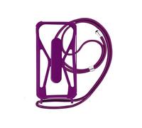 Coque Cordon Smartphone Universel Silicone Coins bumper Béquille Violet foncé