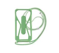 Coque Cordon pour Smartphone Universel Silicone Coins bumper Support Vert citron