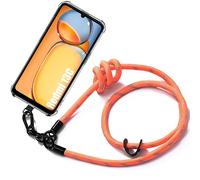 Coque Cordon pour Xiaomi Redmi 13C, Protection Renforcée Antichoc avec Cordon Démontable Orange - E.F.Connection