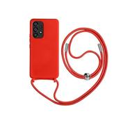 Coque Cordon Samsung Galaxy A53 5G Semi-rigide Lanière Tour du Cou 80cm Rouge
