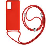 Coque Cordon pour Samsung Galaxy S20 FE Semi-rigide Lanière Tour du Cou 80cm Rouge