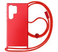 Avizar Coque Cordon Semi-Rigide pour Samsung Galaxy S24 Ultra Rouge