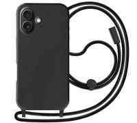 Avizar Coque Cordon Semi Rigide Soft touch pour iPhone 16 Noir