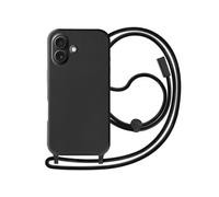 Coque Cordon Semi Rigide Soft touch pour iPhone 16 Noir