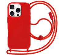 Avizar Coque Cordon Semi Rigide Soft touch pour iPhone 16 Pro Max Rouge