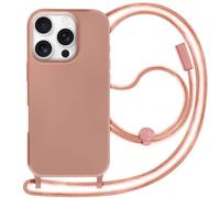 Coque Cordon Semi Rigide Soft touch pour iPhone 16 Pro Rose champagne