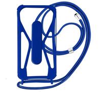 Coque Cordon Smartphone Universel Silicone Coins bumper Béquille support Bleu