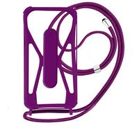 Coque Cordon Smartphone Universel Silicone Coins bumper Béquille Violet foncé