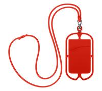 Coque Cordon Universelle pour Smartphone avec Porte-carte série NeckPouch Rouge