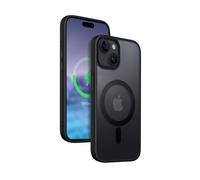 Coque Crong Hybrid Frost MAG - Étui MagSafe pour iPhone 15 Plus (Noir)