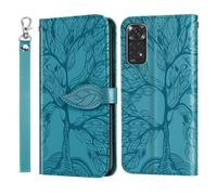 Coque Cuir Étui pour Xiaomi Redmi Note 11 4G Redmi Note 11S Housse Fermeture Magnétique Flip et Emplacements pour Cartes -bleu