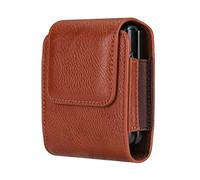Coque Cuir Homme Compatible avec Samsung Galaxy Z Flip 5 4 3 2 1 5G, Étui de Ceinture Sac Randonnée Housse Pochette Portefeuille avec Boucle pour Huawei P50 Pocket/Pocket S, Motorola Razr 2019/Razr 5G