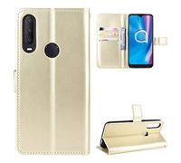 Coque Cuir pour Alcatel 1V 2020 5007U ,Coque Cuir pour Alcatel 3L 2020 ,Coque Cuir pour Alcatel 1s 2020 5028A 5028D 5028Y ,Coque pour TCL Optus X Go / A1 Alpha 20 5029Y Coque Housse Etui Cover Gold