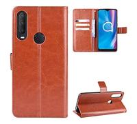 Coque Cuir pour Alcatel 1V 2020 5007U ,Coque Cuir pour Alcatel 3L 2020 ,Coque Cuir pour Alcatel 1s 2020 5028A 5028D 5028Y ,Coque pour TCL Optus X Go / A1 Alpha 20 5029Y Coque Housse Etui Cover Brown