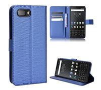 Coque Cuir pour Blackberry KEY2 Coque Housse Etui Cover,Coque pour Blackberry KEY2 Key 2 BBF100-1 BBF100-2 BBF100-6 Coque Etui en Cuir PU pour téléphone Portable Blue