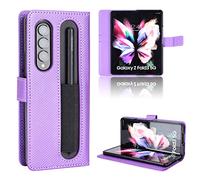 Coque Cuir pour Samsung Galaxy Z Fold3 5G Coque Housse Etui Cover,Coque pour Samsung Galaxy Z Fold3 Fold 3 5G SM-F926B SM-F926B/DS Coque Etui en Cuir PU pour téléphone Portable Purple