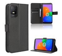 Coque Cuir pour TCL 403 Coque Housse Etui Cover,Coque pour TCL 403 T431D T431U T431Q T431P T431A T431E Coque Etui en Cuir PU pour téléphone Portable Black