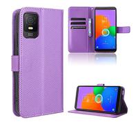 Coque Cuir pour TCL 403 Coque Housse Etui Cover,Coque pour TCL 403 T431D T431U T431Q T431P T431A T431E Coque Etui en Cuir PU pour téléphone Portable Purple