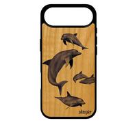 Coque Dauphin Pour Iphone 17 Air En Bois Silicone Portable Original Unique Nature Animaux Animal Mer Case Tpu Gris Design Ocean De