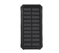 Coque de batterie externe, prend en charge la charge solaire rapide, adaptée pour le sport, sûre et respectueuse de l'environnement, batterie solaire pour voyage, maison, école, extérieur (noir)