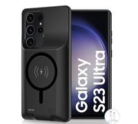 Coque de batterie pour Galaxy S22 Ultra/S23 Ultra, [12 000 mAh] grande capacité, fine, portable, charge rapide, coque de batterie de secours compatible avec Samsung Galaxy S22 Ultra/S23 Ultra Noir