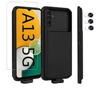 Coque de batterie pour Samsung Galaxy A13 5G, coque de protection fine portable avec protection d'écran et objectif d'appareil photo