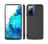 Coque de Batterie pour Samsung Galaxy S20 FE, 5000mAh Chargeur de Batterie étendu, Batterie Externe Galaxy S20FE 5g, Coque de Chargement 6,2" avec Protecteur d'écran et Protecteur d'appareil Photo