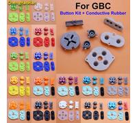 Coque de bouton de couleur pour Gameboy, Kit de boutons de remplacement pour contrôleur GBC A B d-pad ON OFF alimentation avec bouton en caoutchouc conducteur Green