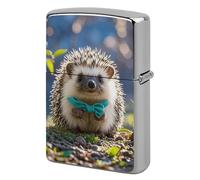 Coque de briquet en métal avec motif hérisson, réutilisable, résistant aux chocs, sans insert, cadeau pour homme, femme, papa, mari