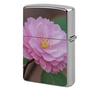 Coque de briquet personnalisée en forme de fleur d'amandier en métal - Réutilisable et résistante aux chocs - Sans insert - Cadeau pour homme, femme, papa, mari