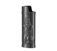 Coque de briquet pour BIC J6, Housse de briquet en armure métallique, Déesse sexy en relief 3D (Noir)