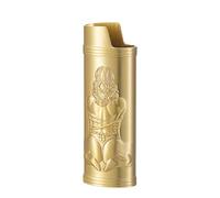 Coque de briquet pour BIC J6, Housse de briquet en armure métallique, Déesse sexy en relief 3D (Or)