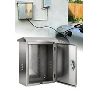 Coque de chargeur d'extérieur pour véhicules électriques, boîtier de chargeur mural résistant aux intempéries, boîte de chargeur antivol en acier inoxydable pour usage domestique