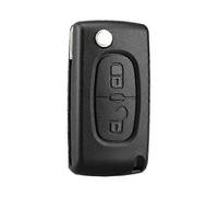 Coque de cle 2 boutons compatible CE0523, cle pliable a rabat pour Peugeot 207 307 308 407 408 3008 5008 Citroen C2 C3 C4 C5 C6 C8 (2 boutons, CE0523)