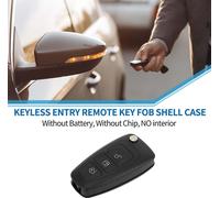 Coque De Clé À 3 Boutons Pour Télécommande D'Entrée Sans Clé De Remplacement Pour Ford Fiesta Kuga Focus Transit Connect