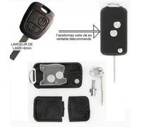 Coque De Clé Adaptable Pour Peugeot Type C-Psa21 Avec Lame Fraisée De 8mm Rétractable