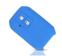 Coque de clé compatible avec Suzuki Jimny Ignis Silicone Caoutchouc 2 Touches Keyless Smart Key Porte-clés Étui souple de protection télécommande de voiture (Bleu)