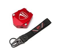 coque de clé de moto Pour DUCATI MONSTER 696 796 M1100S M1200S 821 848 1098 1199 1299 Moto CNC Etui Clés Coque Broderie Badge Porte-clés(KKCR Red)