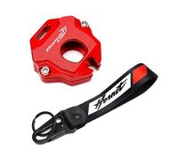 coque de clé de moto Pour Hon@&da Hornet CB750 CB 750 HORNET 2023 Accessoires De Moto CNC Etui Clés Coque Broderie Badge Porte-clés(KKCR Red)