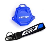 coque de clé de moto Pour R7 YZF R7 2022 YZF-R7 YZFR7 2023Accessoires De Moto CNC Housse De Clé Capuchon Coque De Clé Porte-clés Porte-clés(1Set-Blue)