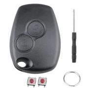 Coque de clé de rechange à 2 boutons pour clé Renault Trafic Master Kangoo Clio Dustuer Sandero Logan Opel Vivaro Movano sans lame, porte-clés et tournevis