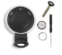 Coque de clé de voiture à 3 boutons pour clé BMW Mini Cooper 2007-2014 avec batterie rechargeable VL2020 et porte-clés tournevis