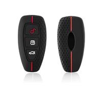 Coque de e voiture compatible avec Ford Focus Fiesta Kuga st Line Puma Smax Mondeo Ranger Galaxy - Coque de protection en silicone souple 3 boutons - Coque de clé télécommande antidérapante et