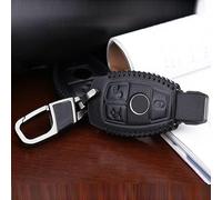 Coque de e voiture conçue pour Mercedes pour clés à distance Benz, protection élégante et fonctionnelle en cuir (noir)