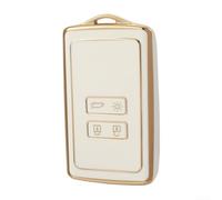 Coque de clé de voiture double couche en TPU pour Captur pour Megane Talisman pour Espace résistant aux chocs Protection complète des clés (blanc)