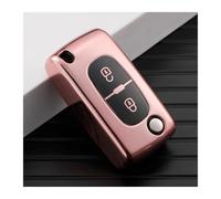 Coque De Clé De Voiture en TPU 2/3 Boutons pour Peugeot 107 207 307 308 407 607 206 4007 3008 5008 pour Citroën C2 C3 C4 C5 C6 C8(2button Pink Cover)